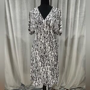 Halston Heritage Black and White Wrap Dress